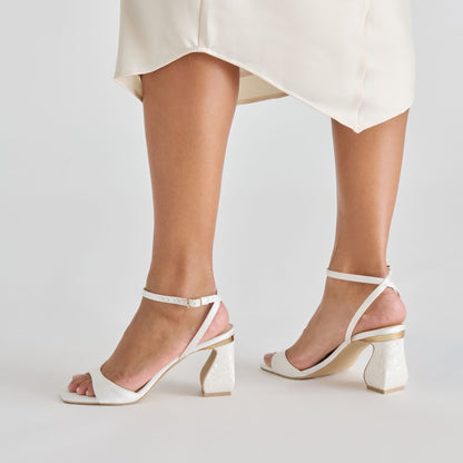 Dolce Vita SHOES Tilda True White Satin Heels