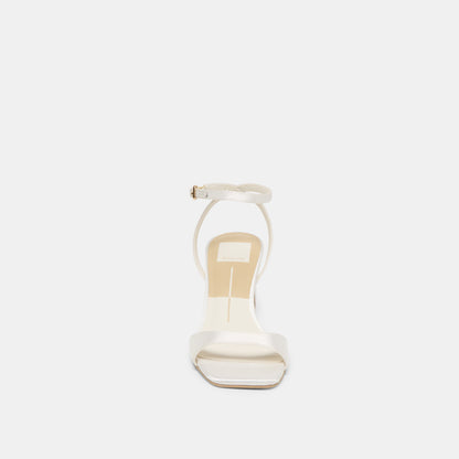 Dolce Vita SHOES Tilda True White Satin Heels