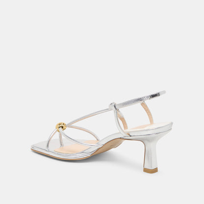 Dolce Vita SHOES Mylee Silver Distressed Leather Heels