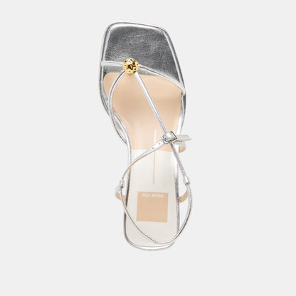 Dolce Vita SHOES Mylee Silver Distressed Leather Heels