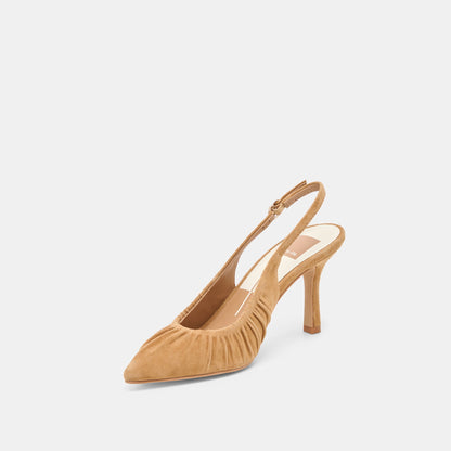 Dolce Vita SHOES Keira Lt Brown Suede Heels