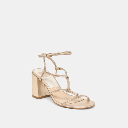 Dolce Vita SHOES Fizzy Gold Leather Heels