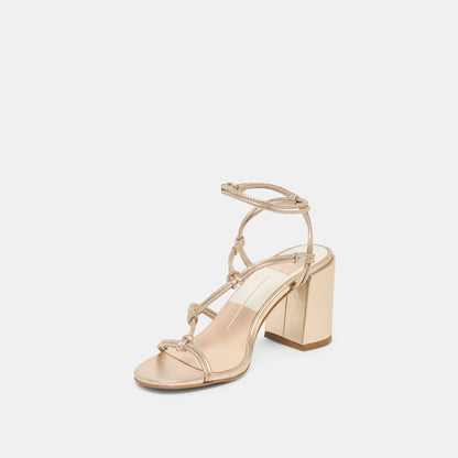 Dolce Vita SHOES Fizzy Gold Leather Heels