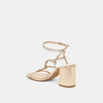 Dolce Vita SHOES Fizzy Gold Leather Heels