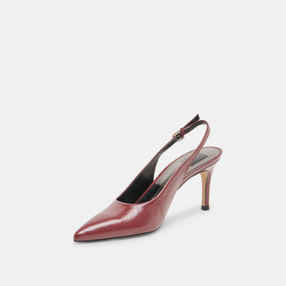 Dolce Vita SHOES Elasi Oxblood Crinkle Heels