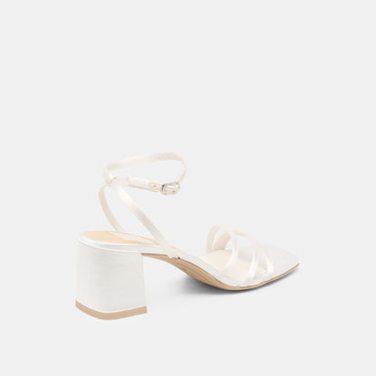 Dolce Vita SHOES Ysabel True White Satin Heels
