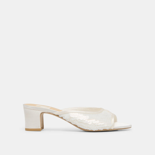 Dolce Vita SHOES Inga Off White Satin Heels