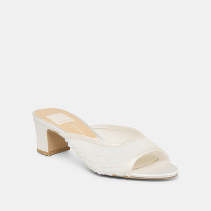Dolce Vita SHOES Inga Off White Satin Heels