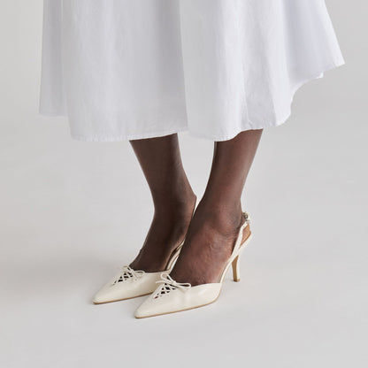 Dolce Vita SHOES Hamya White Leather Heels