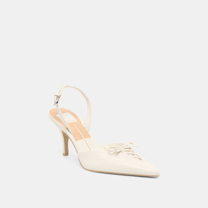 Dolce Vita SHOES Hamya White Leather Heels