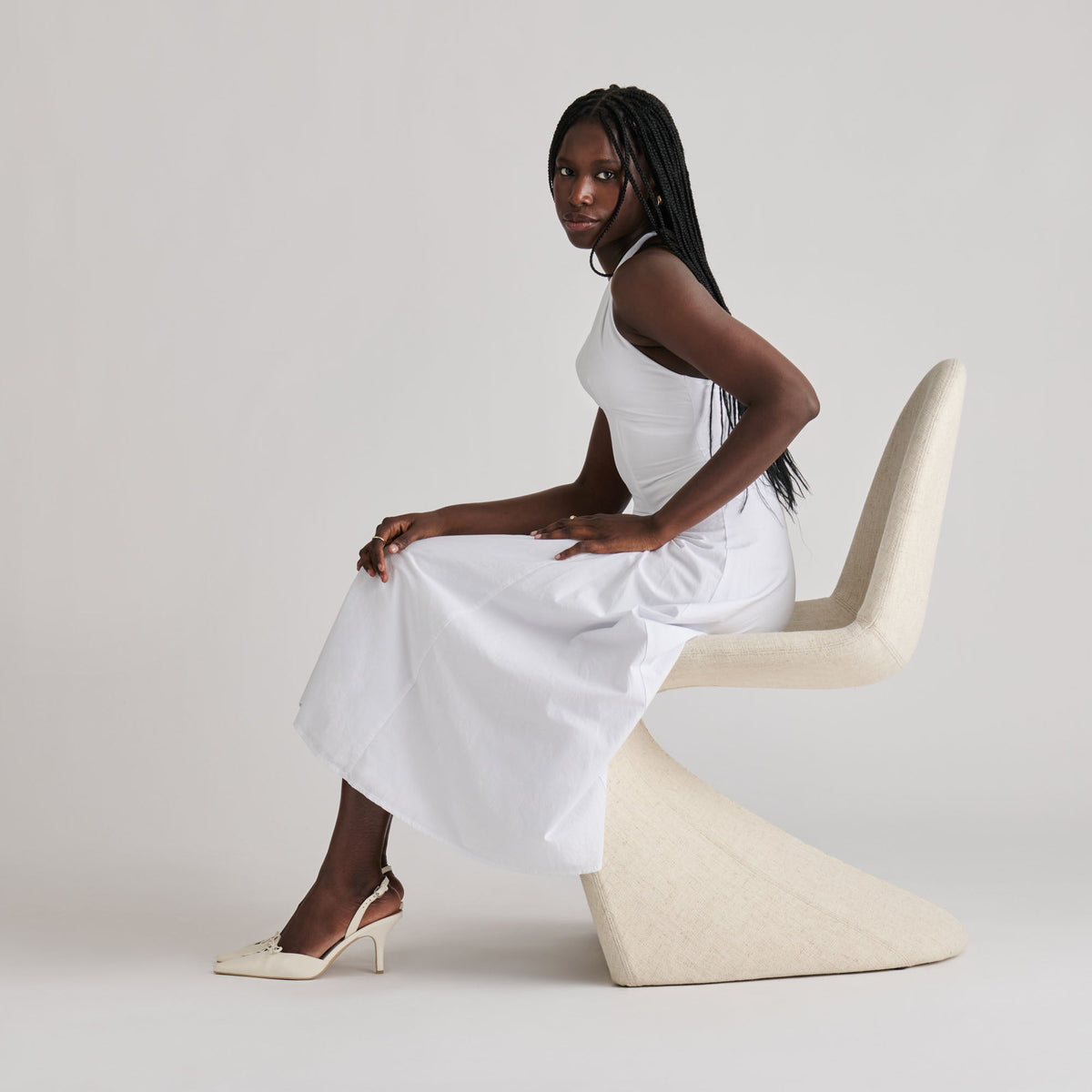 Dolce Vita SHOES Hamya White Leather Heels