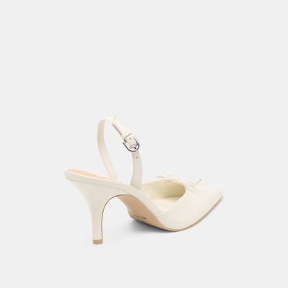 Dolce Vita SHOES Hamya White Leather Heels