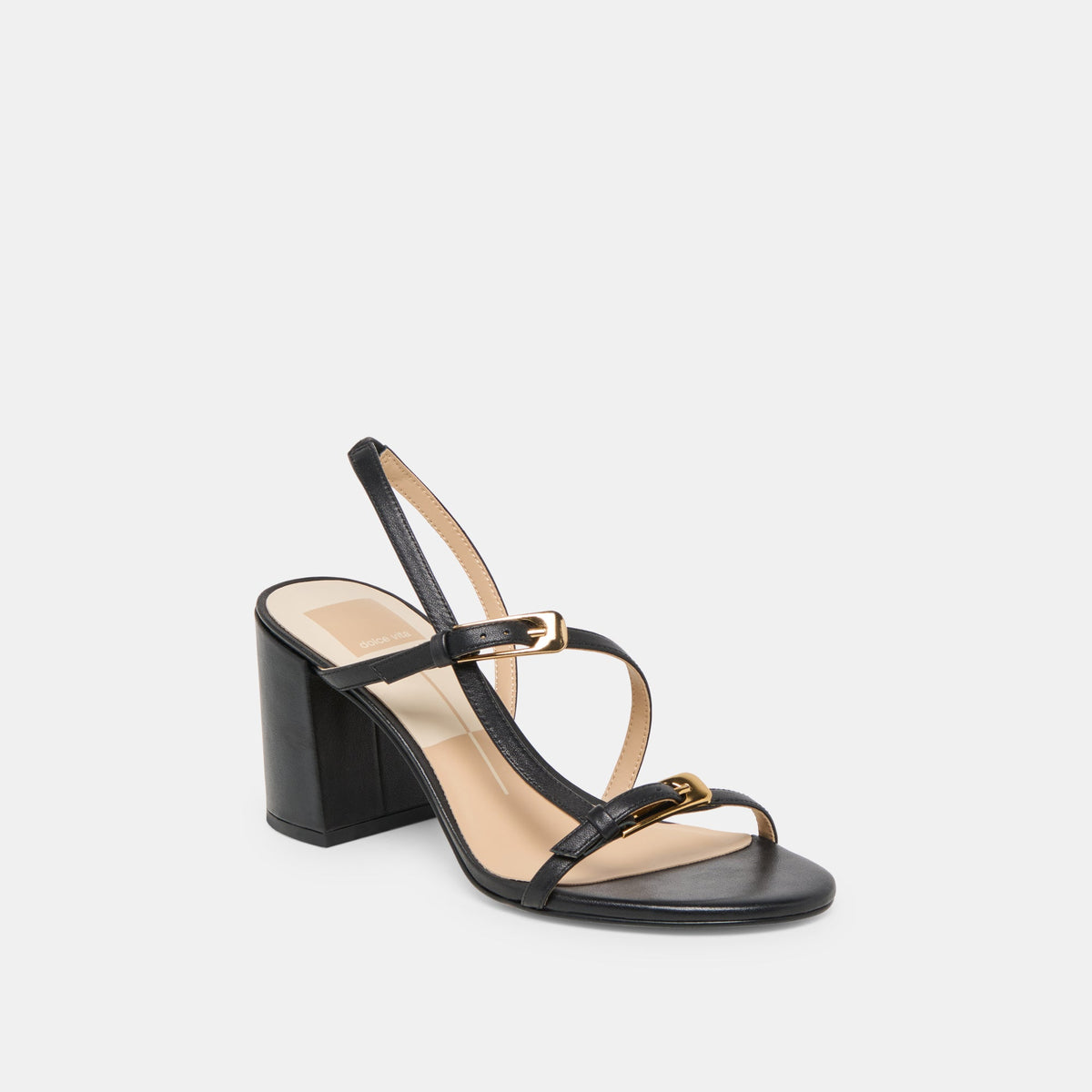 Dolce Vita SHOES Faye Black Leather Heels
