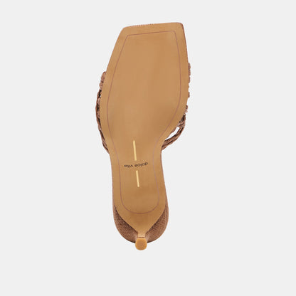 Dolce Vita SHOES Bowen Cognac Raffia Heels