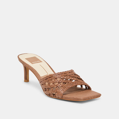 Dolce Vita SHOES Bowen Cognac Raffia Heels