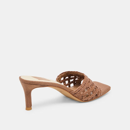 Dolce Vita SHOES Bowen Cognac Raffia Heels