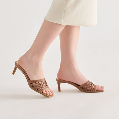 Dolce Vita SHOES Bowen Cognac Raffia Heels