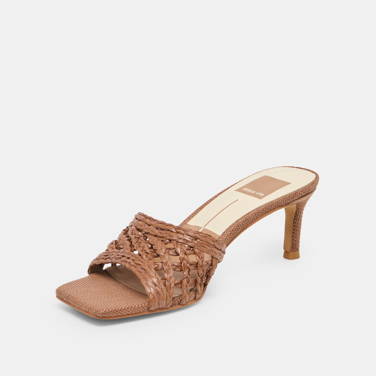 Dolce Vita SHOES Bowen Cognac Raffia Heels
