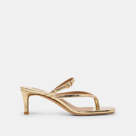 Dolce Vita SHOES Biaga Gold Distressed Leather Heels