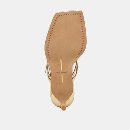 Dolce Vita SHOES Biaga Gold Distressed Leather Heels