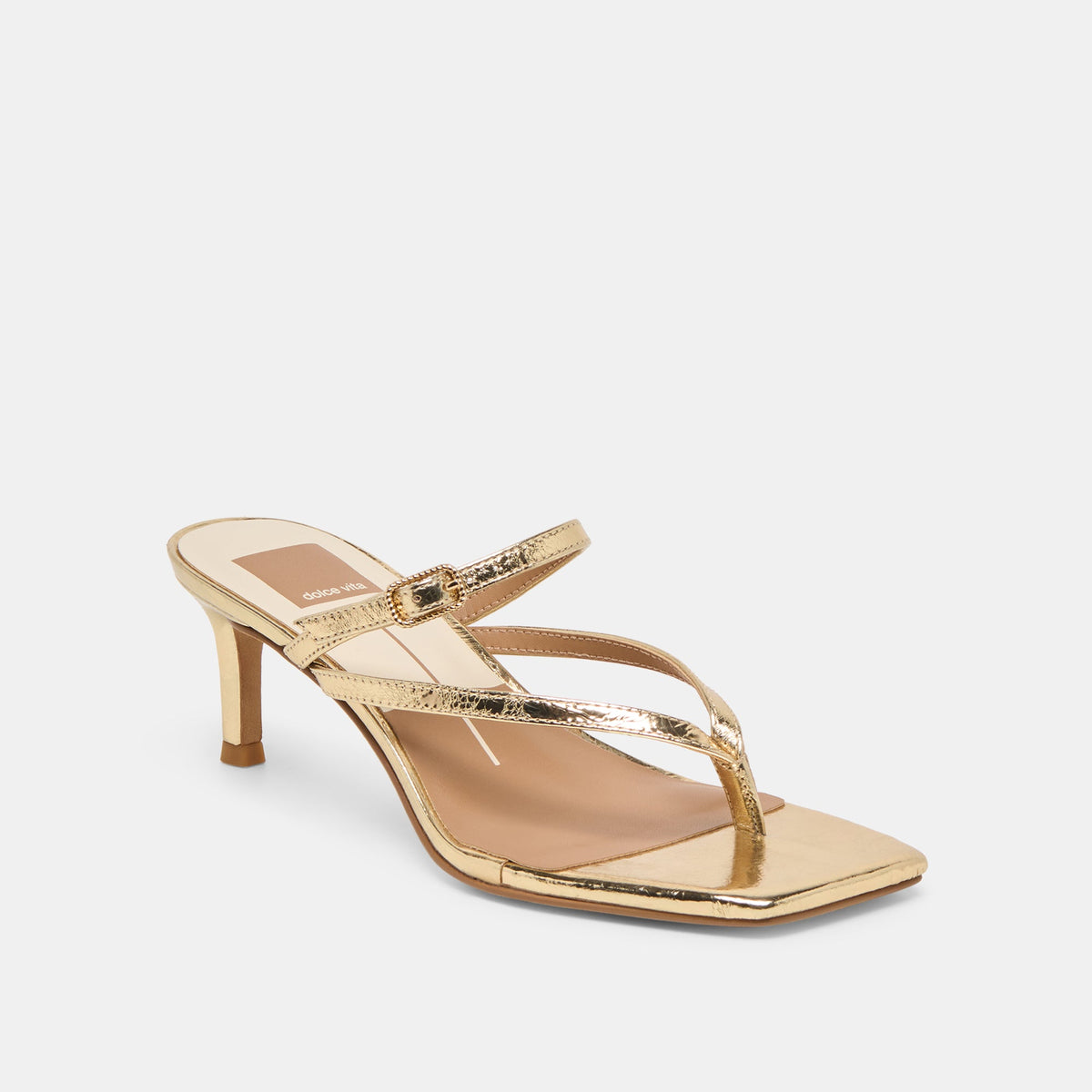 Dolce Vita SHOES Biaga Gold Distressed Leather Heels