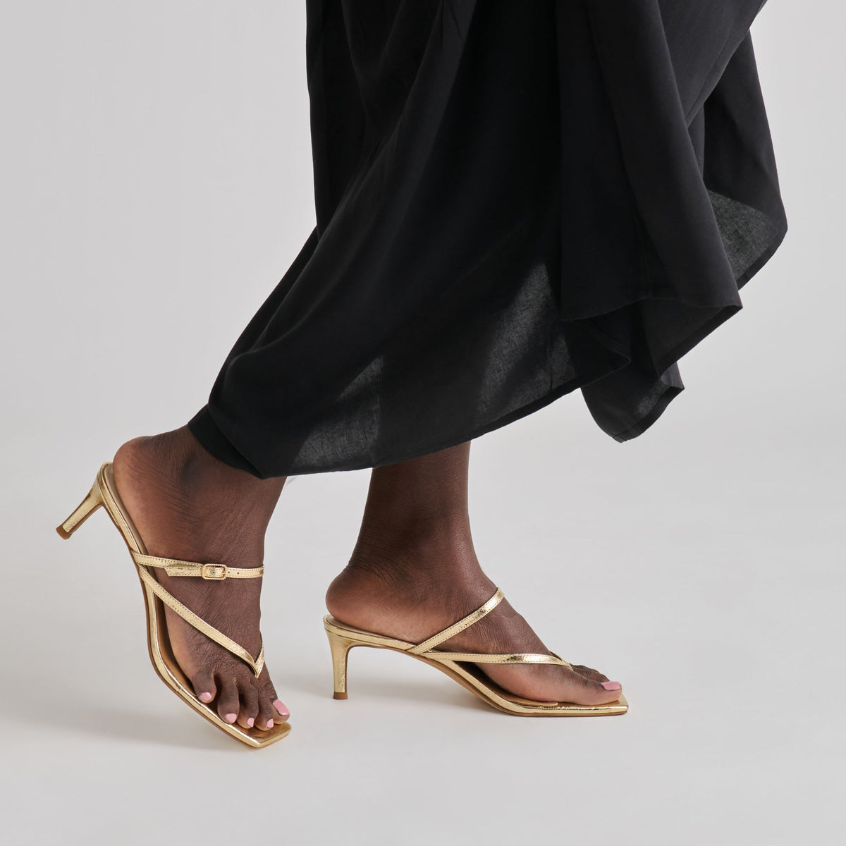 Dolce Vita SHOES Biaga Gold Distressed Leather Heels