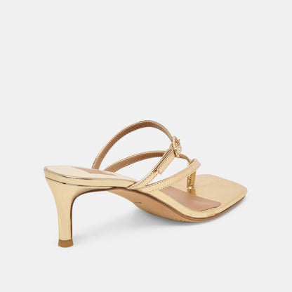 Dolce Vita SHOES Biaga Gold Distressed Leather Heels