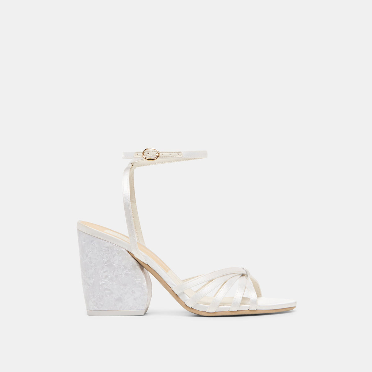 Dolce Vita SHOES Ronica True White Satin Heels