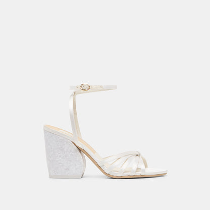 Dolce Vita SHOES Ronica True White Satin Heels
