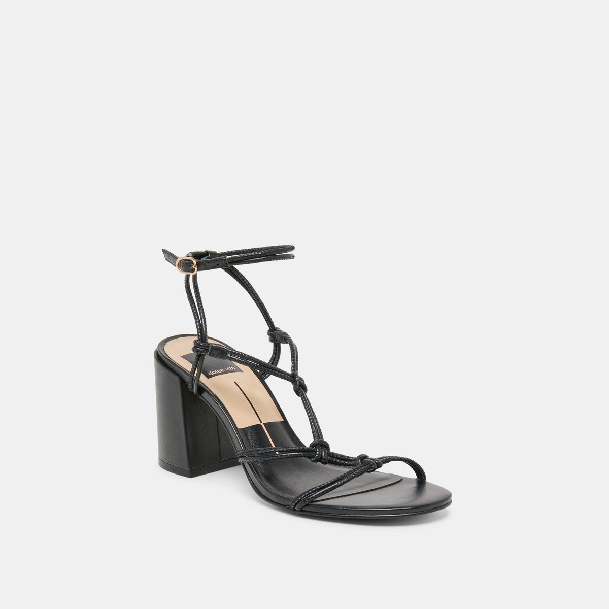 Dolce Vita SHOES Fizzy Black Leather Heels