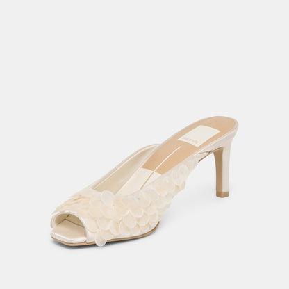 Dolce Vita SHOES Samary Confetti Off White Satin Heels