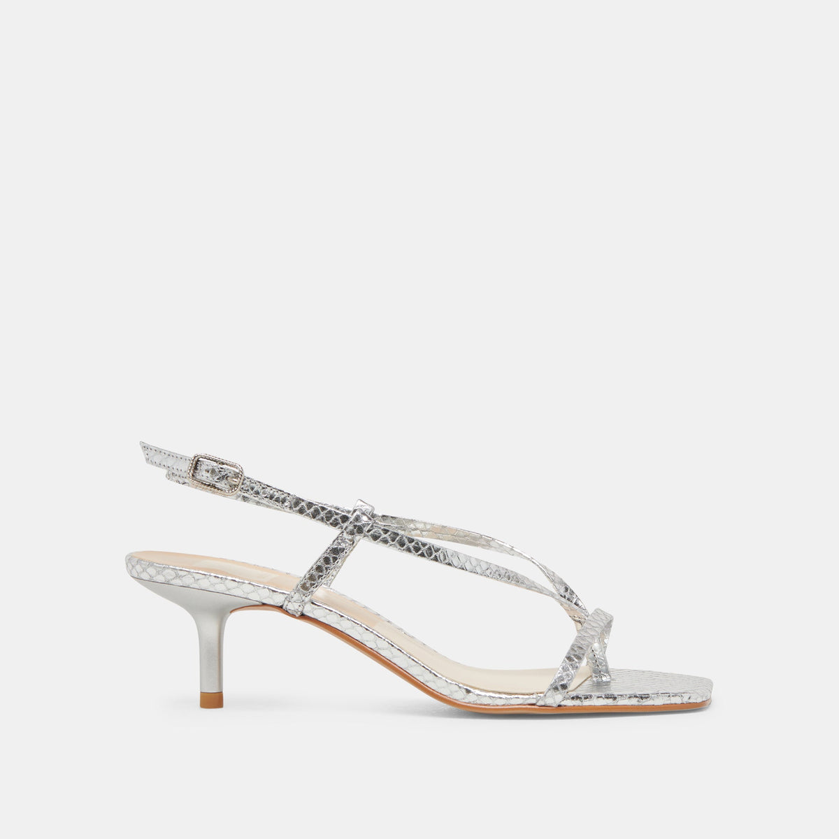 Dolce Vita SHOES LAURY HEELS SILVER EMBOSSED LEATHER
 – Dolce Vita