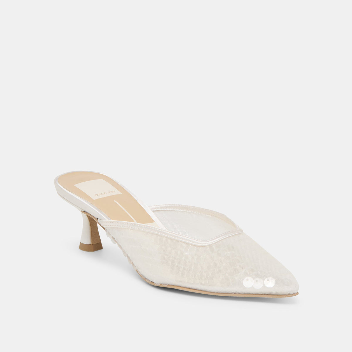 Dolce Vita SHOES Cleo Ivory Sequin Heels