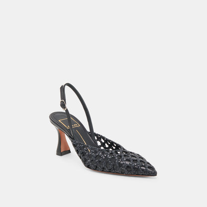 Dolce Vita SHOES GLORIA HEELS BLACK WOVEN
 – Dolce Vita