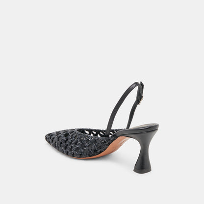 Dolce Vita SHOES GLORIA HEELS BLACK WOVEN
 – Dolce Vita