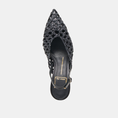 Dolce Vita SHOES GLORIA HEELS BLACK WOVEN
 – Dolce Vita
