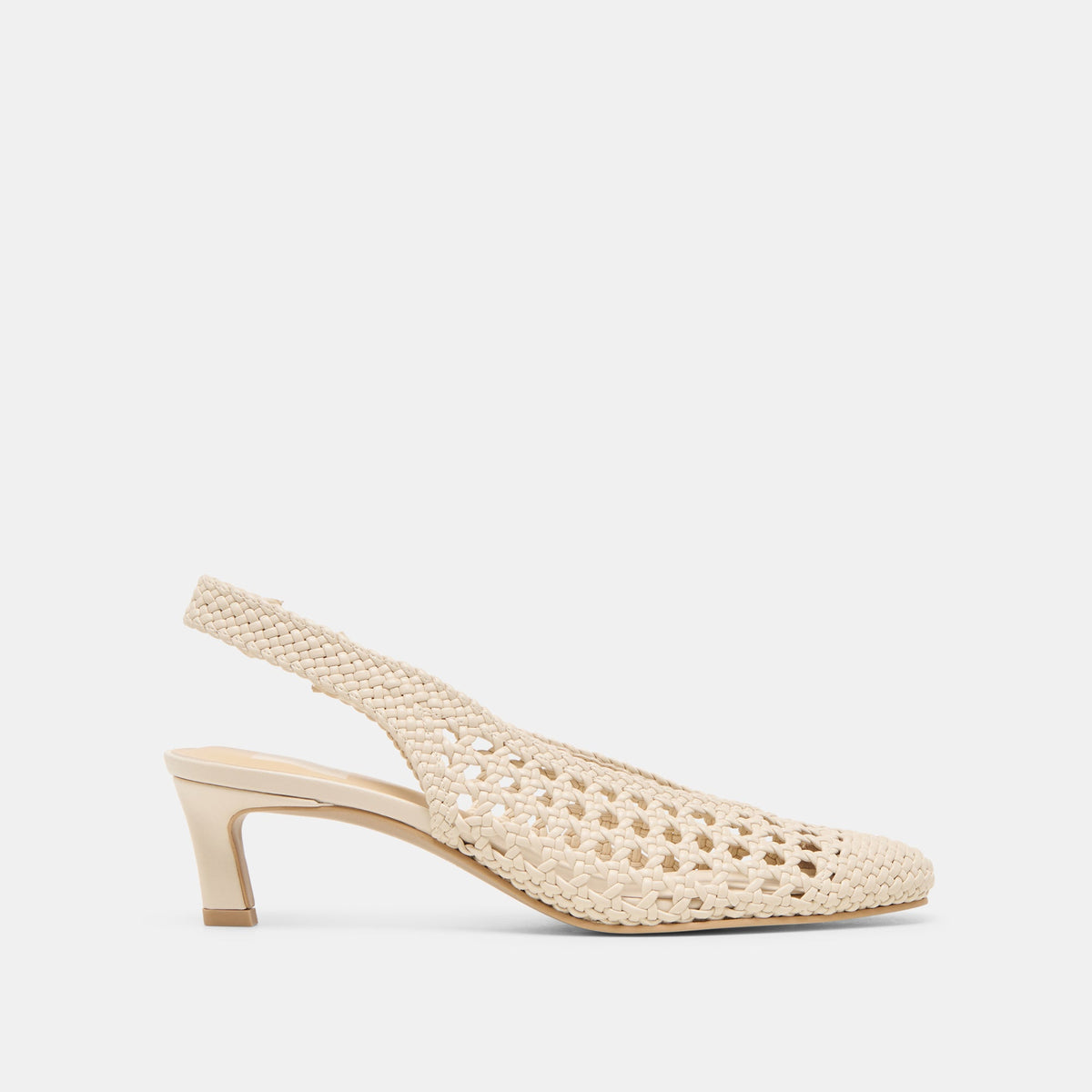 Dolce Vita SHOES Fawne Creme Woven Stella Heels