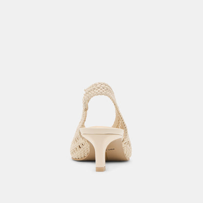 Dolce Vita SHOES Fawne Creme Woven Stella Heels