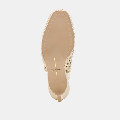 Dolce Vita SHOES Fawne Creme Woven Stella Heels