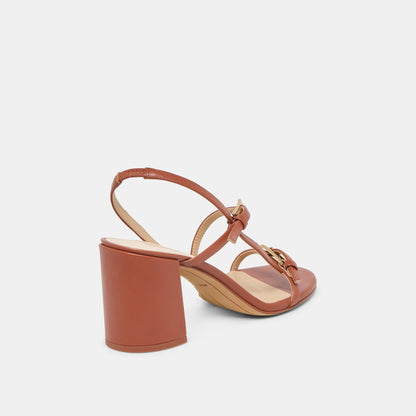 Dolce Vita SHOES Faye Cognac Leather Heels