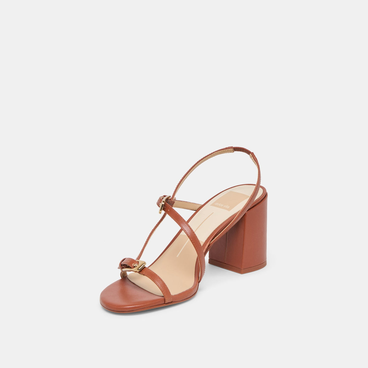 Dolce Vita SHOES Faye Cognac Leather Heels