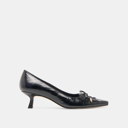 Dolce Vita SHOES Clarie Midnight Crinkle Patent Leather Heels