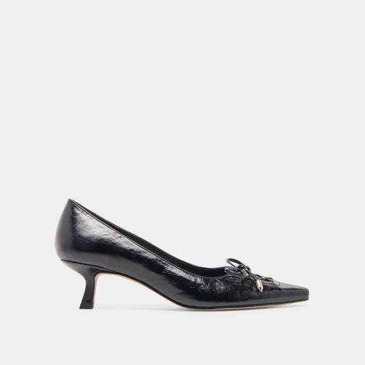 Dolce Vita SHOES Clarie Midnight Crinkle Patent Leather Heels