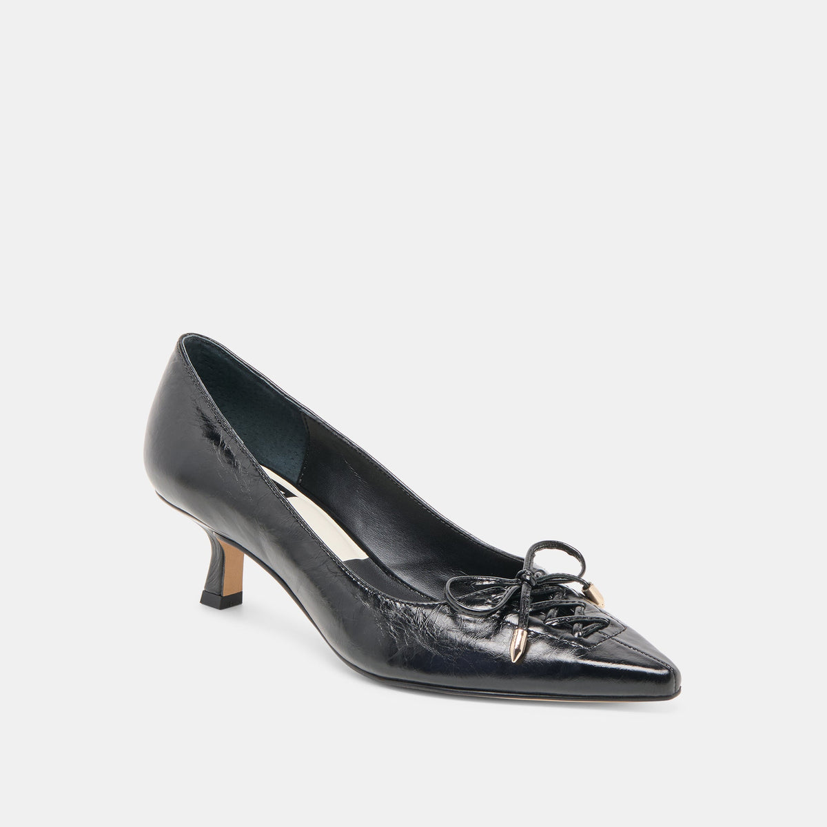Dolce Vita SHOES Clarie Midnight Crinkle Patent Leather Heels