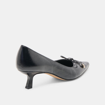 Dolce Vita SHOES Clarie Midnight Crinkle Patent Leather Heels