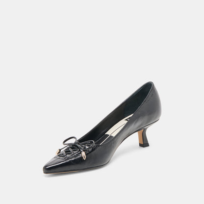 Dolce Vita SHOES Clarie Midnight Crinkle Patent Leather Heels