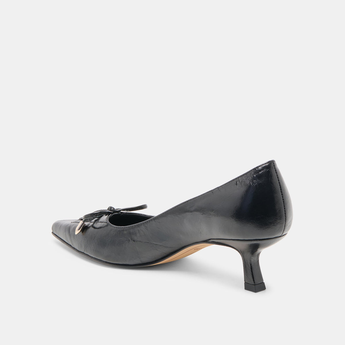Dolce Vita SHOES Clarie Midnight Crinkle Patent Leather Heels