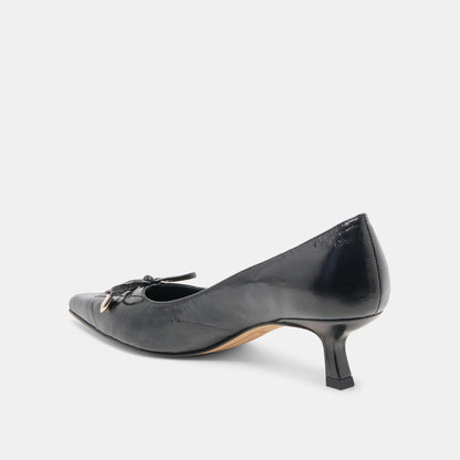 Dolce Vita SHOES Clarie Midnight Crinkle Patent Leather Heels