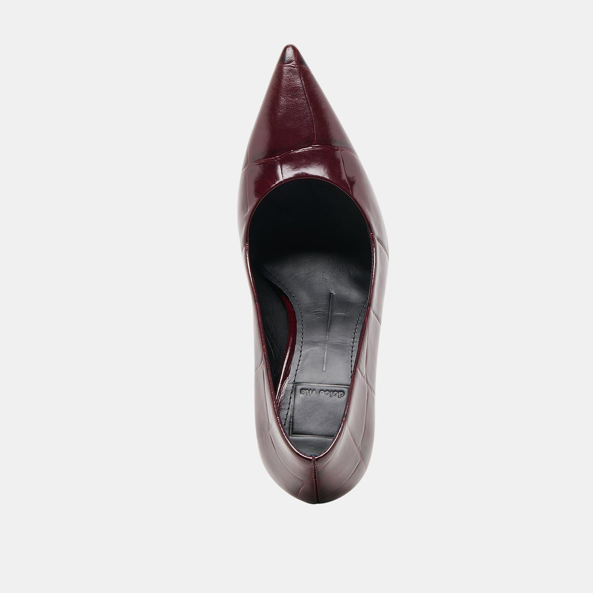 Dolce Vita SHOES Misty Burgundy Croco Embossed Leather Heels