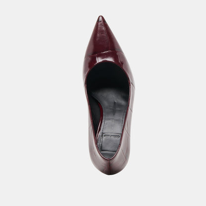 Dolce Vita SHOES Misty Burgundy Croco Embossed Leather Heels
